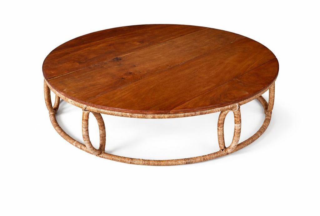 Mesa centro redonda madeira Fibra de Banana Natural 1.00D - Galeria