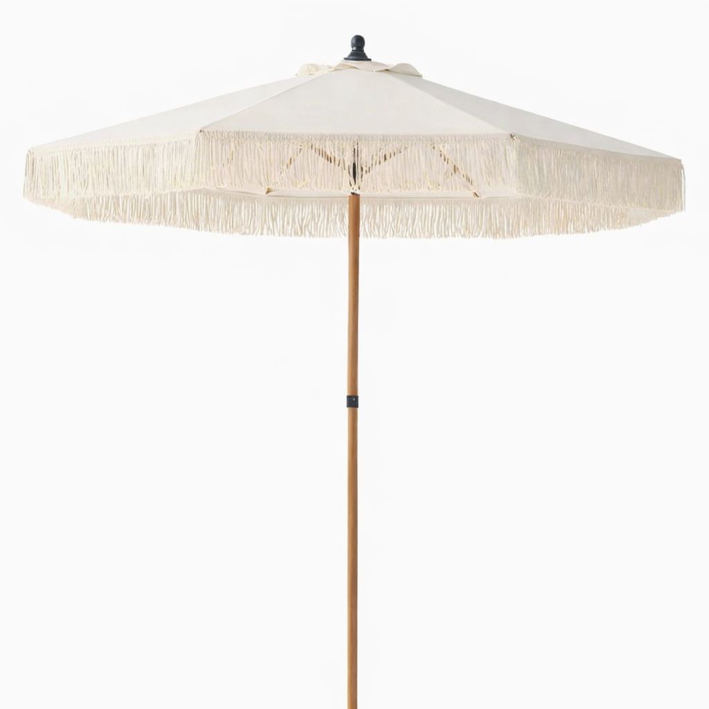 Ombrelone com franjas - bege claro - 2.00D - Galeria